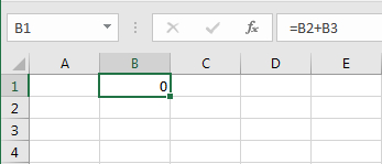 Addition uden værdier i cellerne i Excel regneark