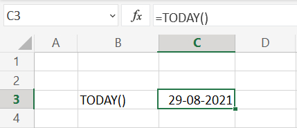 Aktuelt dato med NOW() i Excel regneark