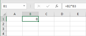 Multiplikation uden værdier i cellerne i Excel regneark