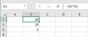 Multiplikation med gyldige værdier i cellerne i Excel regneark