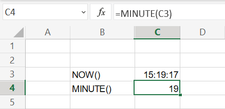 Uddrag af minutter fra klokkeslet i Excel regneark